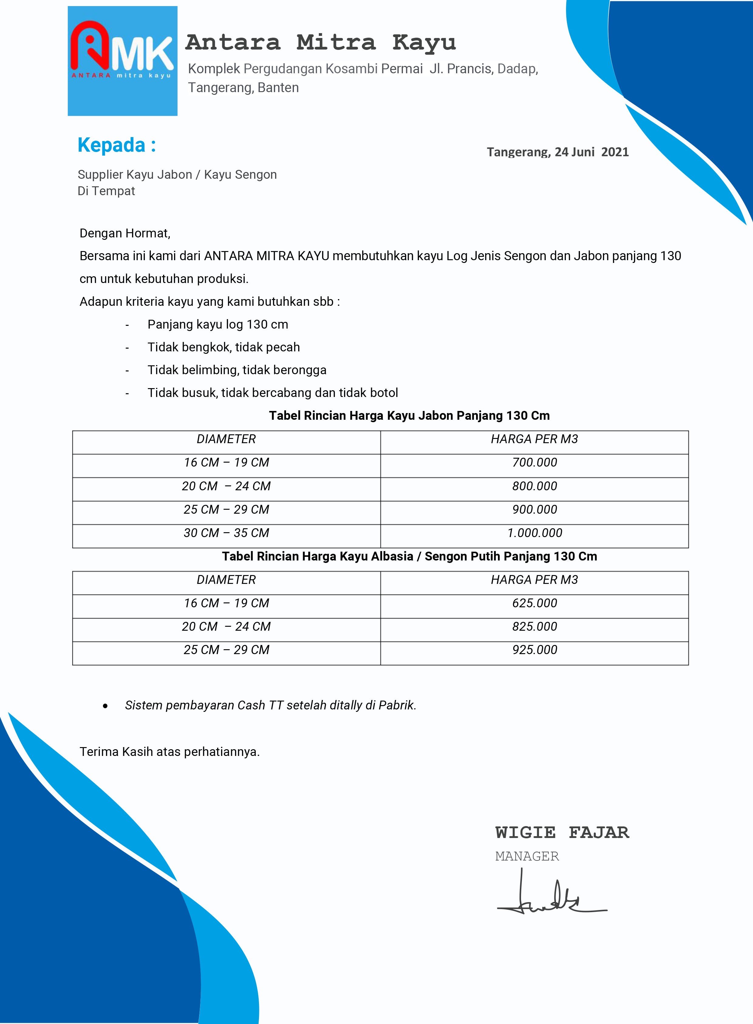 Dibeli LOG Jabon dan sengon ( albasia ) ukuran 130 cm