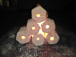 Briket campuran arang kayu keras dan arang tempurung kelapa