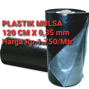 PLASTIK MULSA HITAM PERAK Lebar 120 cm, tebal 0,35mm