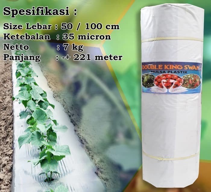 Plastik Mulsa Hitam Perak Lebar 100 cm 35 micron - 7kg