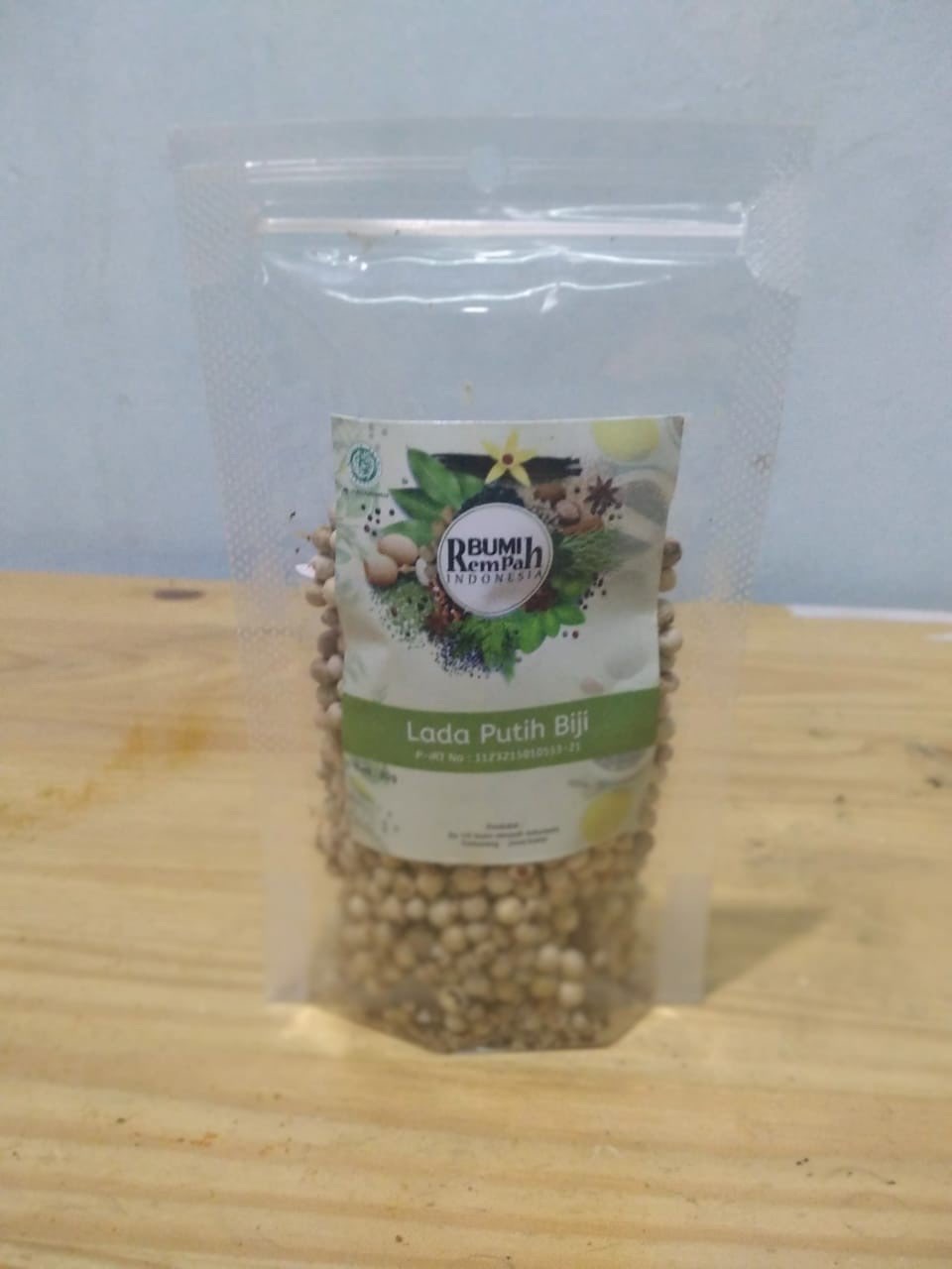Lada Putih Biji White Pepper Whole kemasan 50gr-100gr