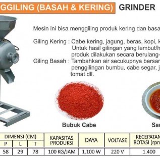Mesin Grinder Dengan Bahan Basah Dan Kering 