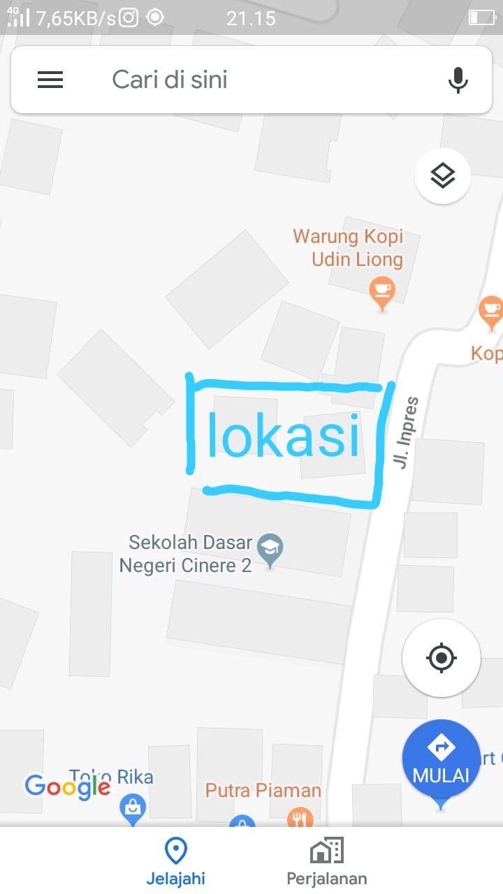 jual tanah seluas 500m tanpa perantara bersertifikat