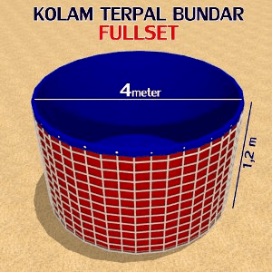 Kolam Terpal Bundar FULLSET D4m T1.2m