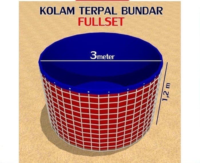 Terpal Kolam Bundar FULLSETT Diameter 3 M Tinggi 1.2 M