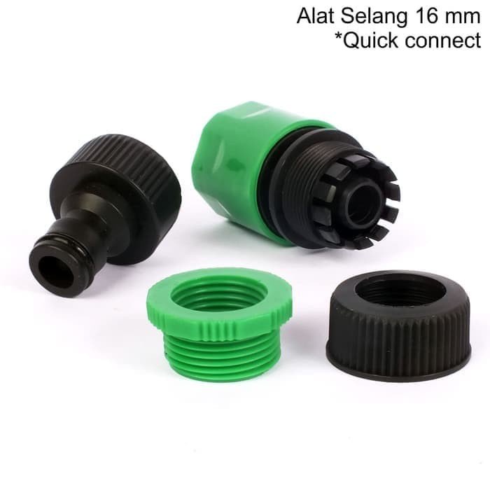 Connector Quick Connect Selang LDPE 16mm - Drat 1Per2 Inch Dan 3Per4