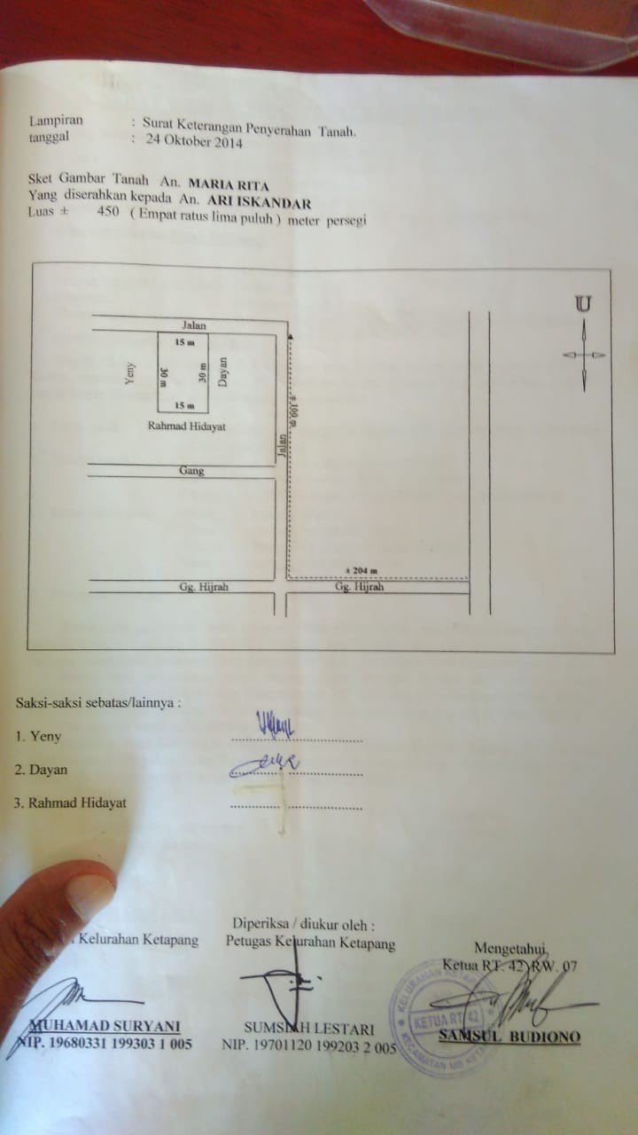 Tanah Dijual Murah !! Jl.Kapten Mulyono – Sampit