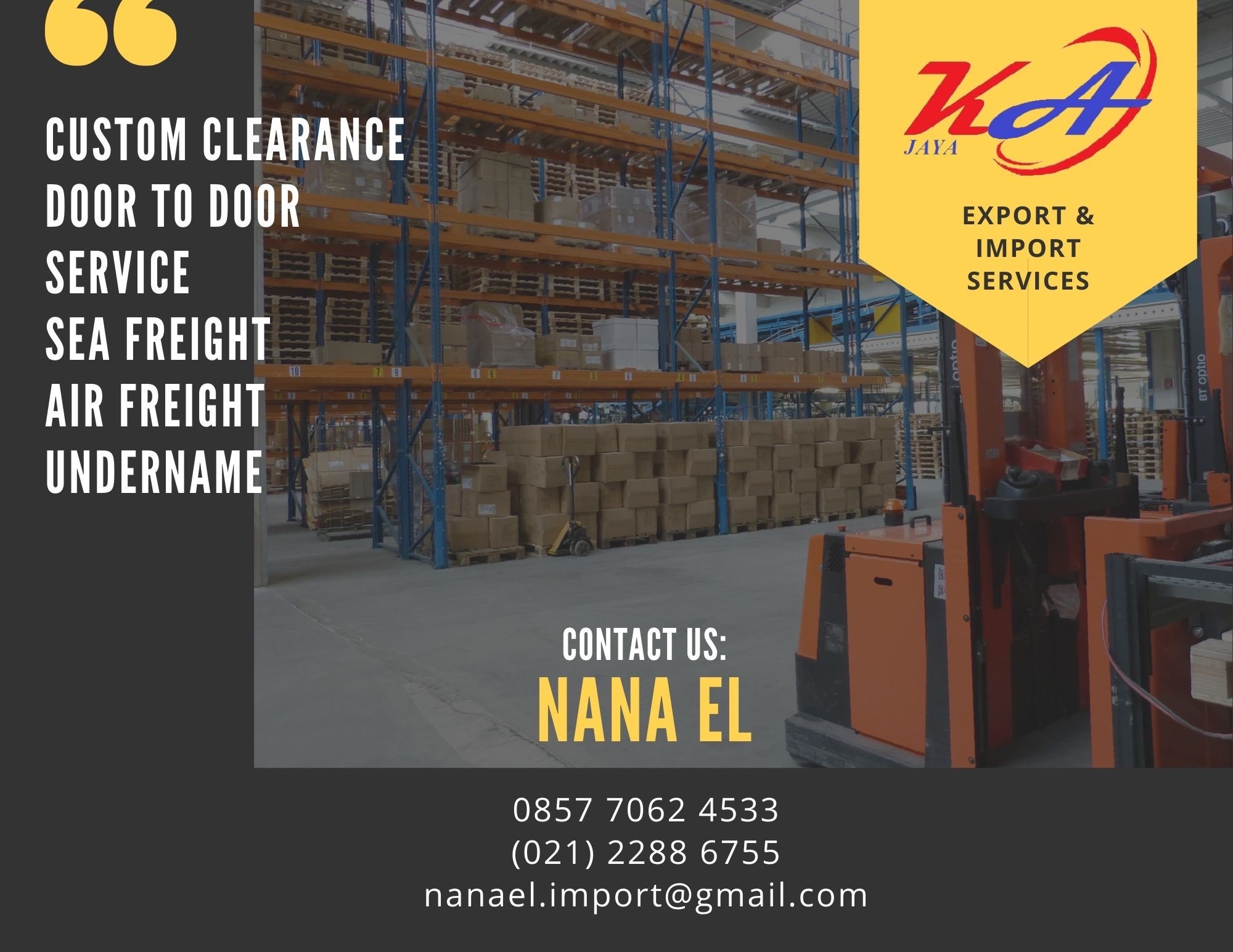 Jasa import & eksport makanan