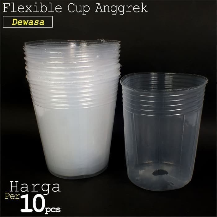 Pot Plastik Flexible Cup Anggrek Pot Bibit Seedling Dewasa 3.5 - 12 cm