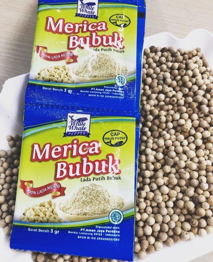 Merica Lada Putih Merk Paus Putih 3 Gram Per Sachet