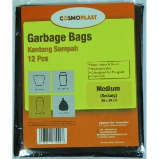 COSMOPLAST Kantong Sampah - Medium [12 Pcs] Black