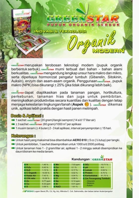 GREENSTAR (Pupuk Organik Multifungsi Segala Tanaman) pupuk organik nasa