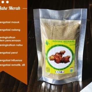 Bubuk Jahe Merah Murni Tanpa Gula 100% Alami