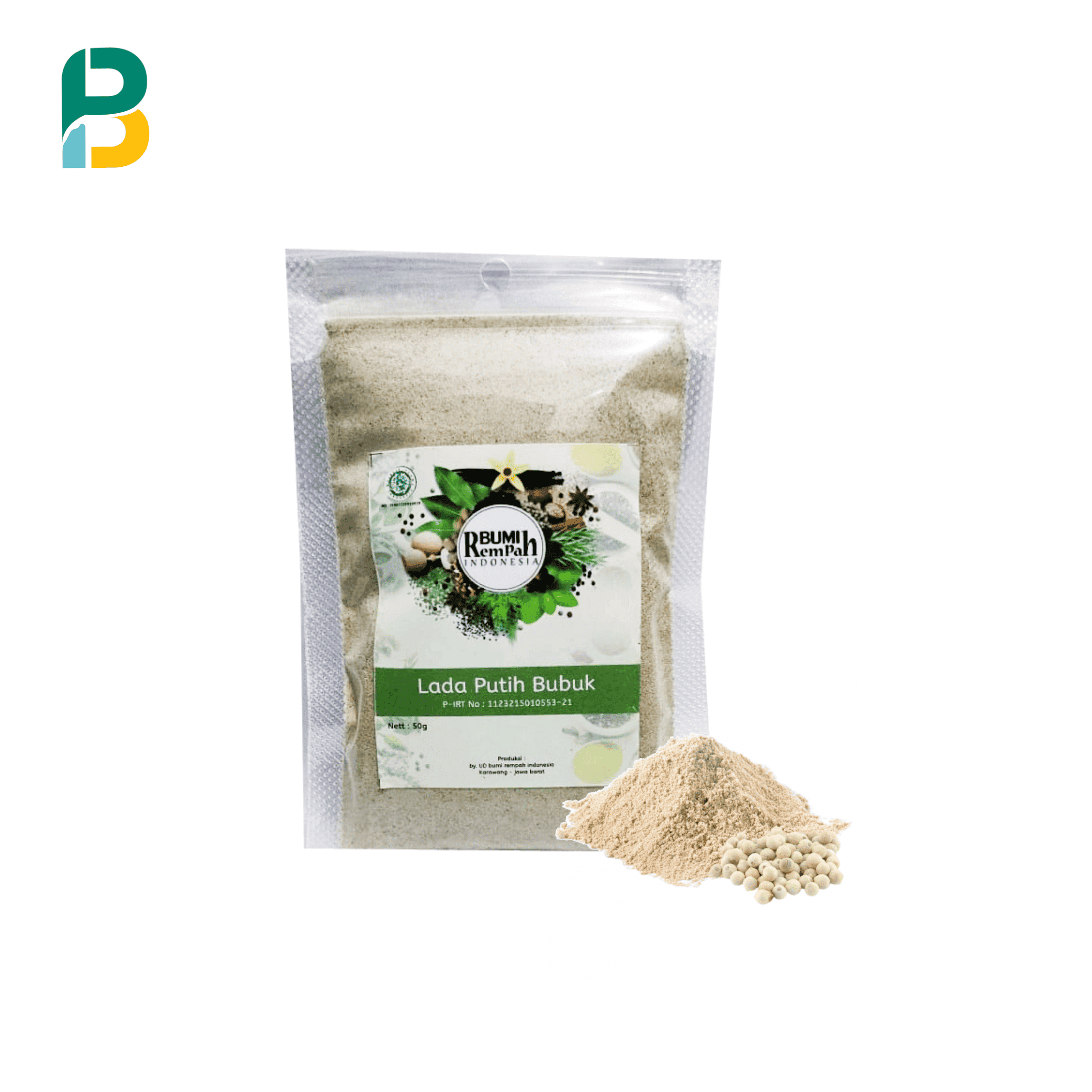 Bumbu Lada Putih Bubuk Merica Bubuk White Pepper Powder Kemasan 50gr - 100gr
