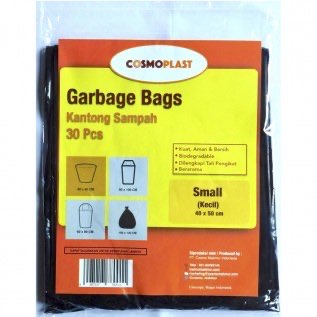 COSMOPLAST Kantong Sampah - Small [30 Pcs] Black