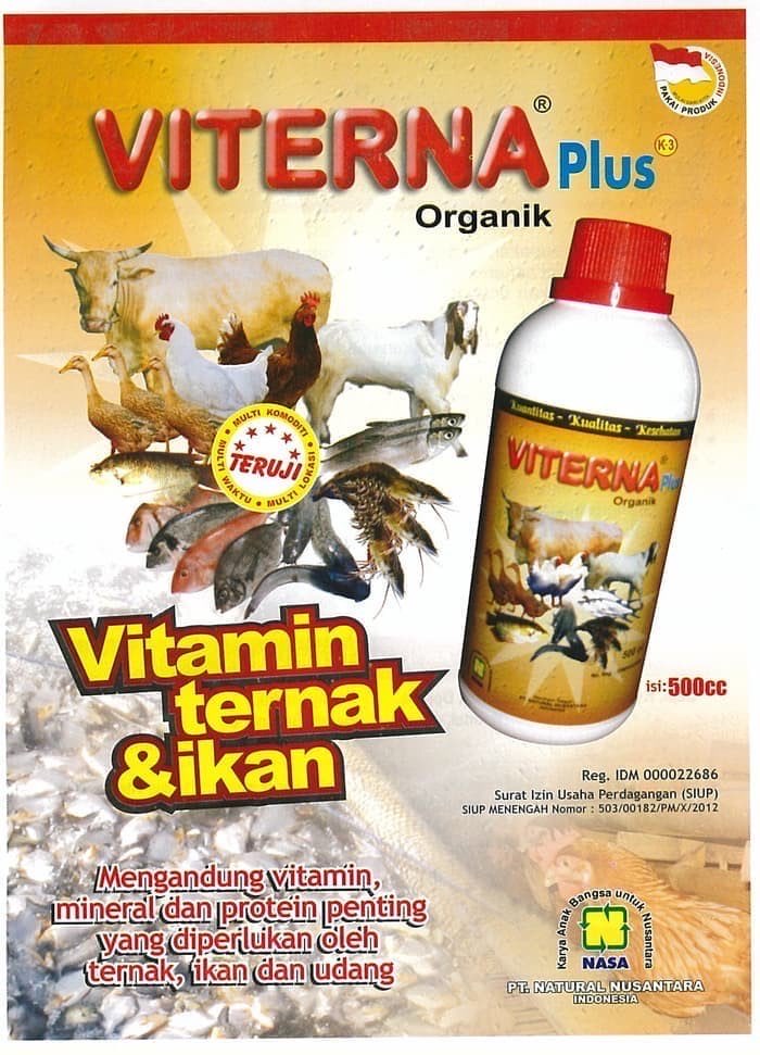 Untuk menggemukkan hewan ternak dan Ikan Viterna Nasa 500 cc