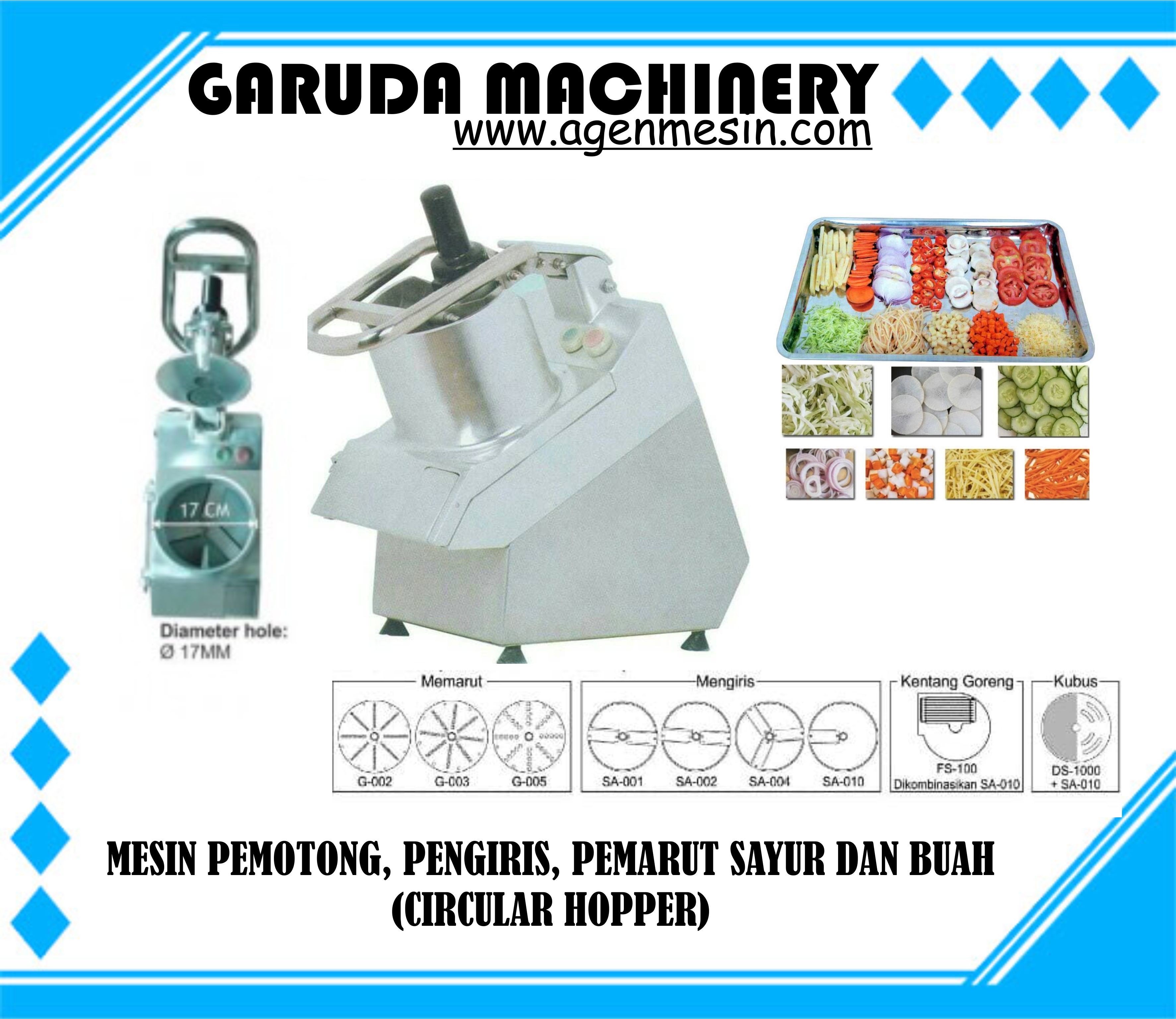 Mesin Pemotong,Pengiris,Pemarut Buah & Sayur ( CIRCULAR HOPPER )